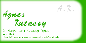 agnes kutassy business card
