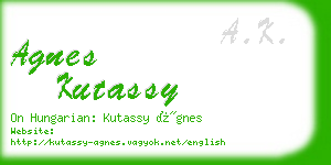 agnes kutassy business card